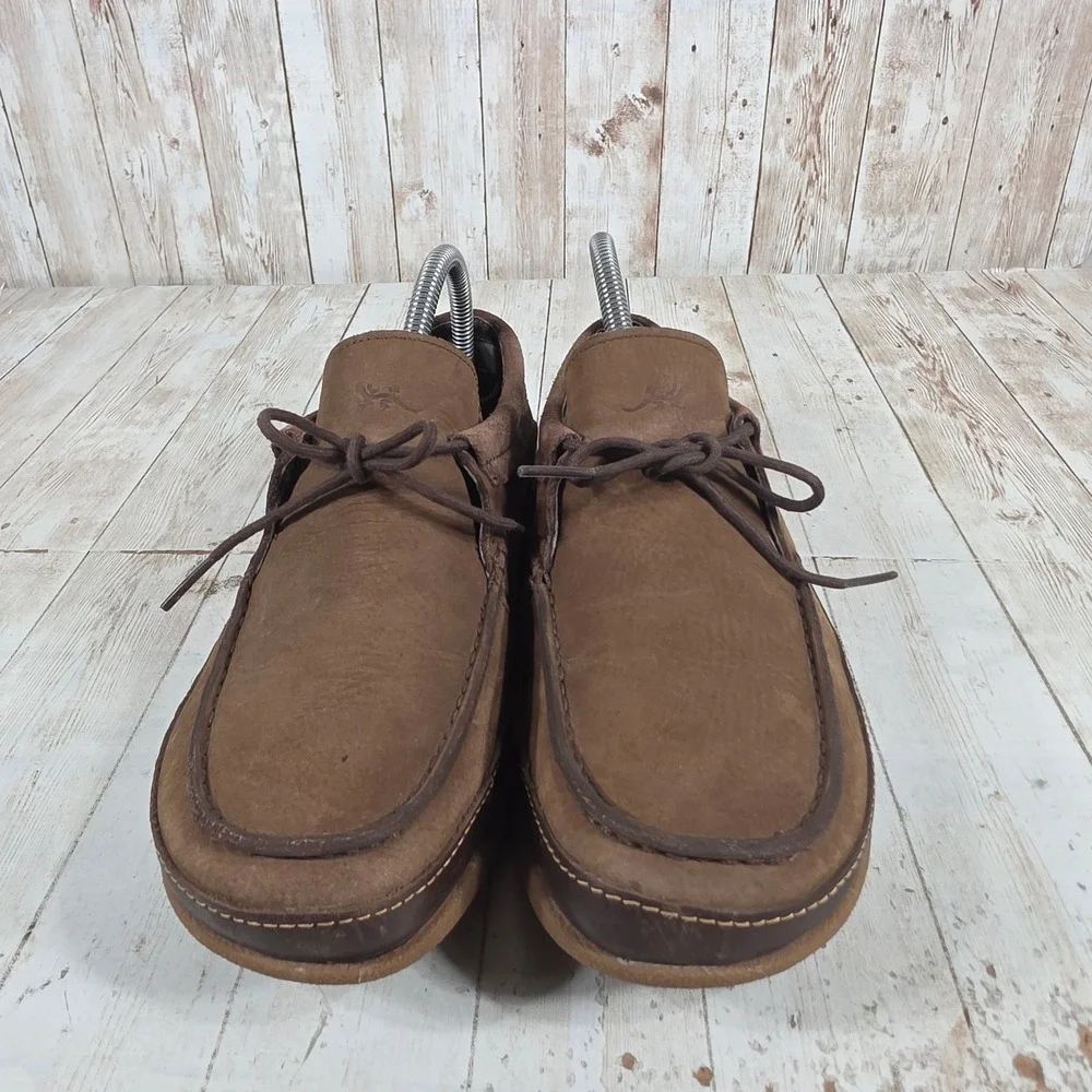 Chaco Pinecone Brown Leather Moc Toe Loafers Womens 8.5 J105846 Comfort Shoes
